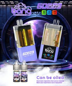 Bang 60K 60000 Puffs Dual Flavors Rechargeable Refillable Oil Vape in Grape Ice/Blueberry Grape flavor
