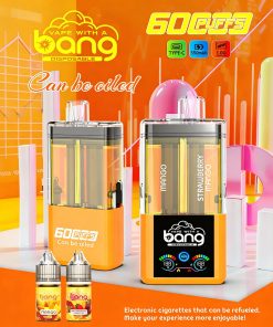 Bang 60K 60000 Puffs Dual Flavors Rechargeable Refillable Oil Vape in Mango/Strawberry Mango flavor