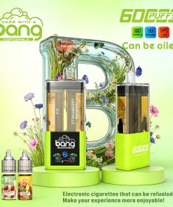Bang 60K 60000 Puffs Dual Flavors Rechargeable Refillable Oil Vape in Strawberry Ice/Strawberry Banana flavor