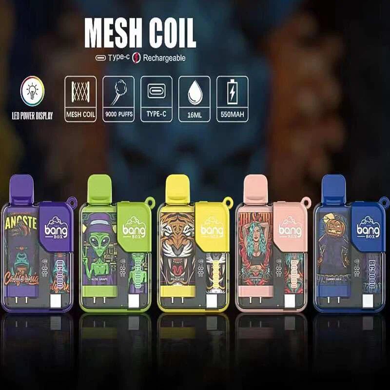 Bang Box 9000 Puffs Original Edition LED Display Disposable Vape in Bang Box 9000 flavor