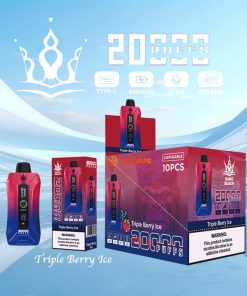 Bang Beach 20000 20K Puffs 0% 2% 3% 5% Nicotine New LED Display Vape Pod in Triple Berry Ice flavor