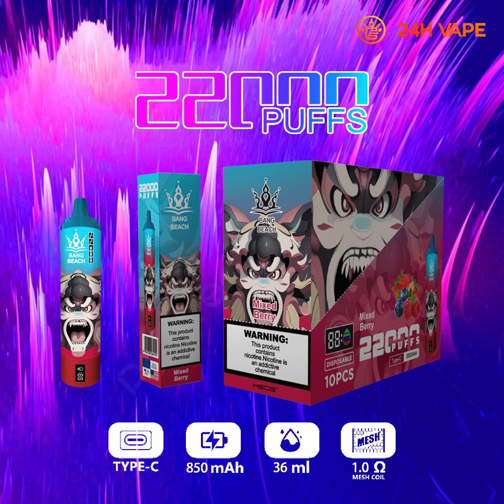 Bang Beach 22000 Puffs LED Display Edition Disposable in Bang Beach 22000 00001 flavor