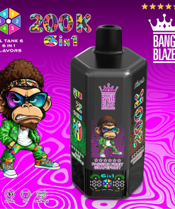 Bang Blaze 200000 200K Puffs 6 in 1 Flavors & 6 oil tanks Rechargeable LCD Display Disposable Vape in bang blaze 200000 200k 6 in 1 flavors banana ice