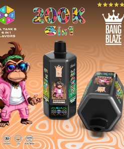 Bang Blaze 200000 200K Puffs 6 in 1 Flavors & 6 oil tanks Rechargeable LCD Display Disposable Vape in bang blaze 200000 200k 6 in 1 flavors cherry ice
