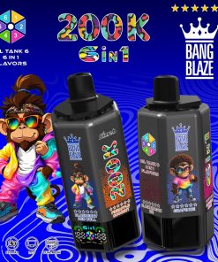 Bang Blaze 200000 200K Puffs 6 in 1 Flavors & 6 oil tanks Rechargeable LCD Display Disposable Vape in bang blaze 200000 200k 6 in 1 flavors grape ice