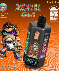 Bang Blaze 200000 200K Puffs 6 in 1 Flavors & 6 oil tanks Rechargeable LCD Display Disposable Vape in bang blaze 200000 200k 6 in 1 flavors pineapple ice