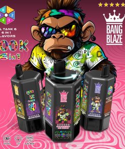 Bang Blaze 200000 200K Puffs 6 in 1 Flavors & 6 oil tanks Rechargeable LCD Display Disposable Vape in bang blaze 200000 200k 6 in 1 flavors triple mango