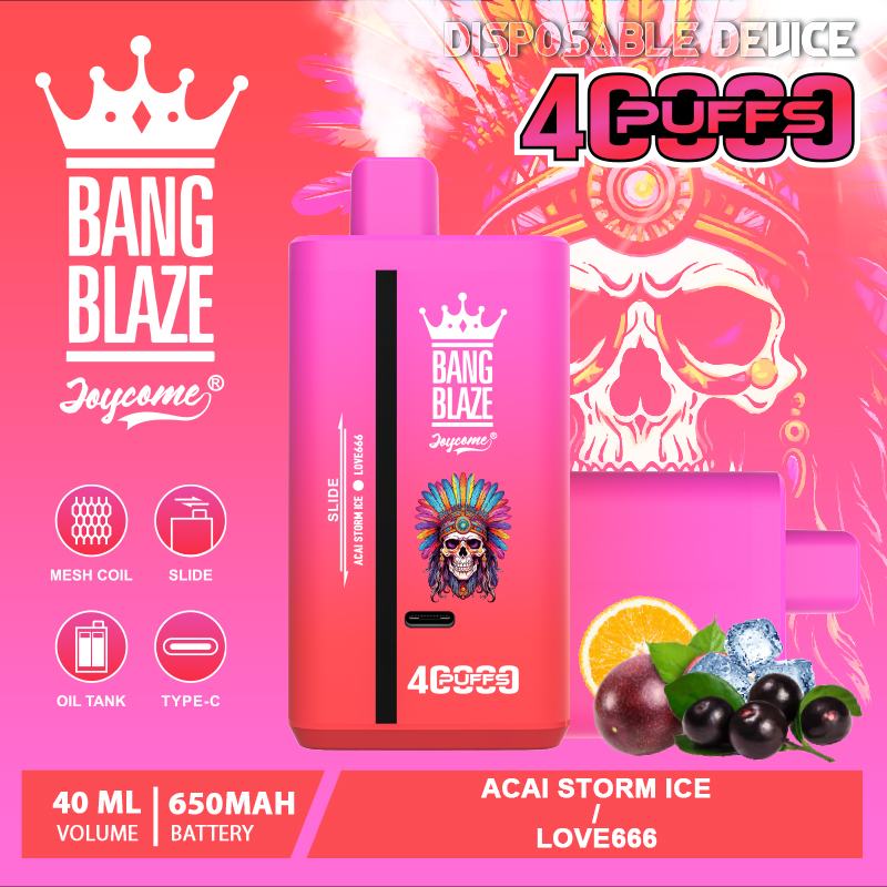 Bang Blaze 40000 40K Puffs 2% 3% 5% Nicotine Double Taste Disposable Vape in bang blaze 40k 40000 acai storm ice love 666 flavor