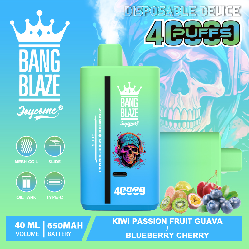 Bang Blaze 40000 40K Puffs 2% 3% 5% Nicotine Double Taste Disposable Vape in bang blaze 40k 40000 kiwi passion fruit guava blueberry cherry flavor
