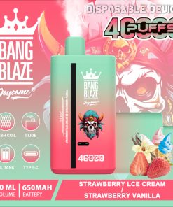 Bang Blaze 40000 40K Puffs 2% 3% 5% Nicotine Double Taste Disposable Vape in bang blaze 40k 40000 strawberry ice cream strawberry vanilla flavor