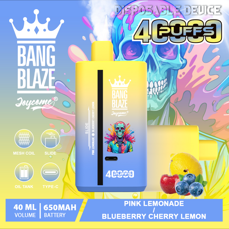 Bang Blaze 40000 40K Puffs 2% 3% 5% Nicotine Double Taste Disposable Vape in Blueberry Ice & Blueberry Raspberry flavor