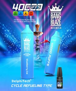 Bang Blaze 40k 40000 Puffs 2% 5% Nicotine Riginal Refillable Oil Vape in Blueberry Ice flavor