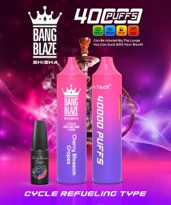 Bang Blaze 40k 40000 Puffs 2% 5% Nicotine Riginal Refillable Oil Vape in Cherry Blossom Grapes flavor