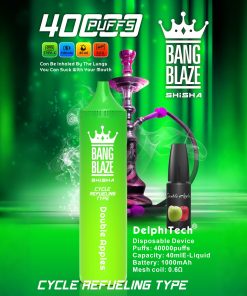 Bang Blaze 40k 40000 Puffs 2% 5% Nicotine Riginal Refillable Oil Vape in Double Apples flavor