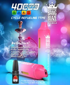 Bang Blaze 40k 40000 Puffs 2% 5% Nicotine Riginal Refillable Oil Vape in Strawberry Ice flavor
