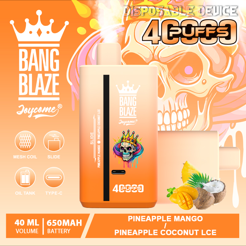 Bang Blaze 40000 40K Puffs 2% 3% 5% Nicotine Double Taste Disposable Vape in Pineapple Ice & Pineapple Coconut flavor