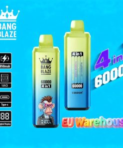 Bang Blaze 60000 60k Puffs 4 in 1 Flavors LED Display Disposable Vape EU Warehouse in Blueberry Ice & Peach Ice & Rainbow Candy & Lemon Sour Orange flavor