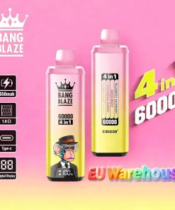 Bang Blaze 60000 60k Puffs 4 in 1 Flavors LED Display Disposable Vape EU Warehouse in Blueberry Raspberry & Mixed Berry & California Cherry & Passion