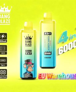 Bang Blaze 60000 60k Puffs 4 in 1 Flavors LED Display Disposable Vape EU Warehouse in Energy Drink &Blueberry Watermelon & Sour Apple Raspberry & Gummy