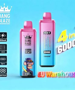 Bang Blaze 60000 60k Puffs 4 in 1 Flavors LED Display Disposable Vape EU Warehouse in Watermelon Ice & Blueberry Cherry & Summer Time & Sour Mango
