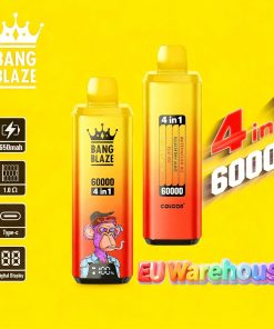 Bang Blaze 60000 60k Puffs 4 in 1 Flavors LED Display Disposable Vape EU Warehouse in Watermelon Ice & Blueberry Mint & Fuii Ice & Lime Romance flavor