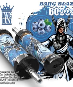 Bang Blaze 60k 60000 Puffs LCD Display Disposable in bang blaze 60k 60000 blue razz flavor