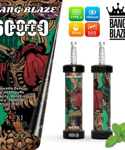 Bang Blaze 60k 60000 Puffs LCD Display Disposable in bang blaze 60k 60000 cool mint flavor