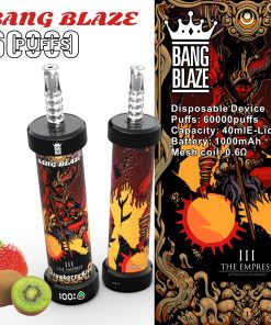 Bang Blaze 60k 60000 Puffs LCD Display Disposable in bang blaze 60k 60000 strawberry kiwi flavor