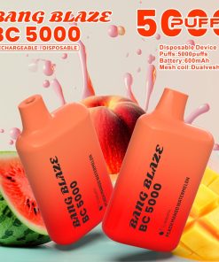 Bang Blaze BC5000 5K Puffs 2% 3% 5% Disposable Vape in Peach Mango Watermelon flavor