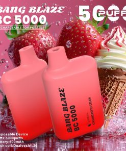 Bang Blaze BC5000 5K Puffs 2% 3% 5% Disposable Vape in Strawberry Ice Cream flavor