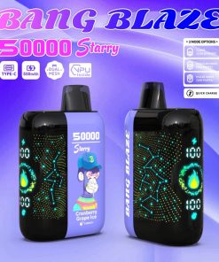 Bang Blaze Starry 50000 50K Puffs Hottest LED Display Disposable Vape in bang blaze starry 50000 cranberry grape ice flavor