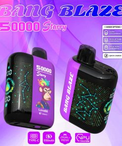 Bang Blaze Starry 50000 50K Puffs Hottest LED Display Disposable Vape in bang blaze starry 50000 love66 flavor