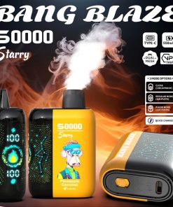 Bang Blaze Starry 50000 50K Puffs Hottest LED Display Disposable Vape in bang blaze starry 50000 pineapple coconut flavor