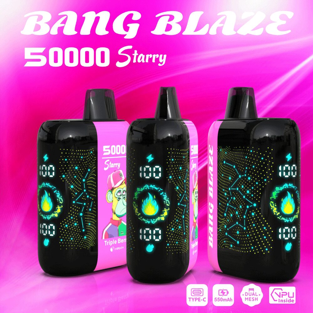 Bang Blaze Starry 50000 50K Puffs Hottest LED Display Disposable Vape in bang blaze starry 50000 triple berry flavor