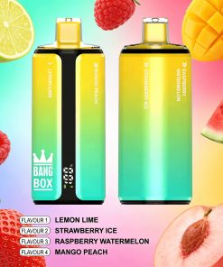 Bang Box 160000 160K Puffs 4 In 1 Flavors Rechargeable LED Display Disposable Vape in Lemon Lime & Strawberry Ice & Raspberry Watermelon & Mango Peach