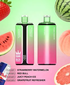 Bang Box 160000 160K Puffs 4 In 1 Flavors Rechargeable LED Display Disposable Vape in Strawberry Watermelon & Red Bull & Juicy Peach Ice & Grapefruit