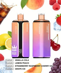 Bang Box 160000 160K Puffs 4 In 1 Flavors Rechargeable LED Display Disposable Vape in Vanilla Cola & Lemon Peach & Strawberry Raspberry Cherry Ice & Grape