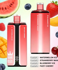 Bang Box 160000 160K Puffs 4 In 1 Flavors Rechargeable LED Display Disposable Vape in Watermelon Ice & Strawberry Mango & Blueberry Ice & Fizzy Cherry
