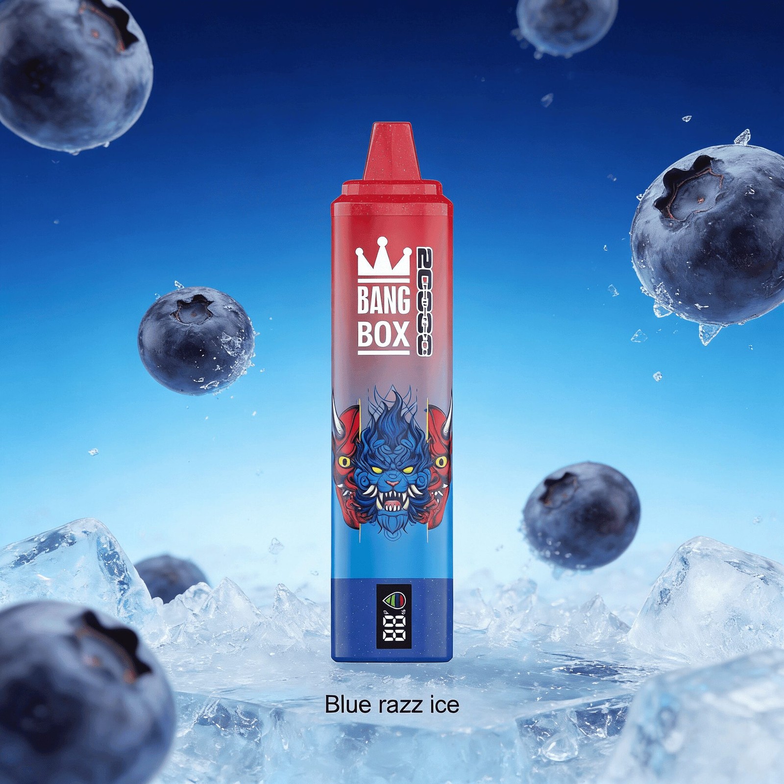 Bang Box 20000 20K Puffs LED Display Edition Disposable in Blue Razz Ice flavor