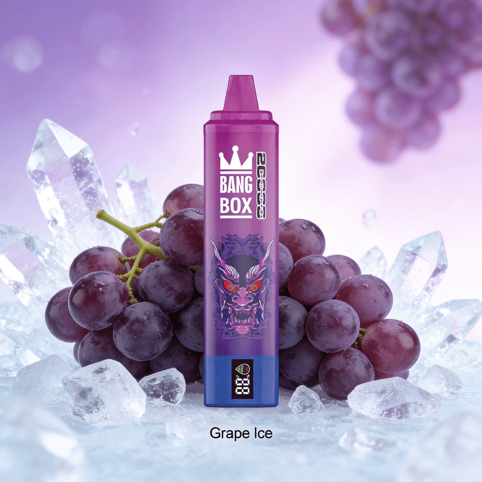 Bang Box 20000 20K Puffs LED Display Edition Disposable in Grape Ice flavor