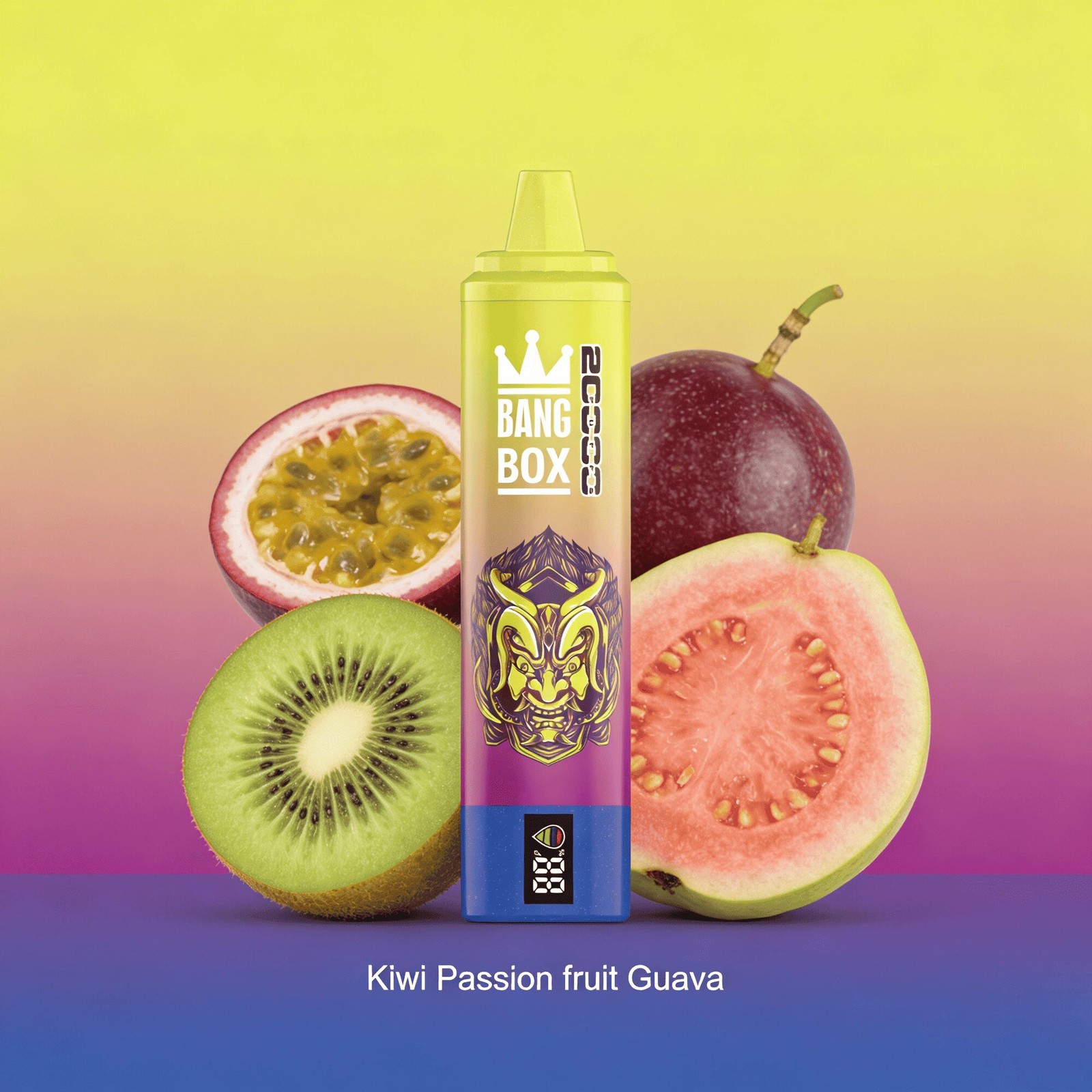 Bang Box 20000 20K Puffs LED Display Edition Disposable in Kiwi Passion Fruit Guava flavor
