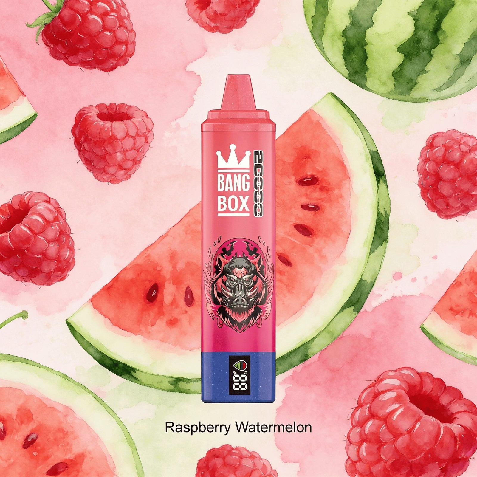 Bang Box 20000 20K Puffs LED Display Edition Disposable in Raspberry Watermelon flavor