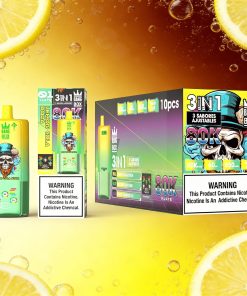 Bang Box 80000 80K Puffs 3 In 1 Flavors Rechargeable LED Display Disposable Vape in Lemon Cola Soda & Watermelon Gum & Black Dragon Ice flavor