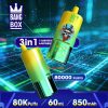 Imagen del producto: Bang Box 80000, 80 000 caladas, 3 sabores en 1, recargable, con pantalla LED, vaporizador desechable