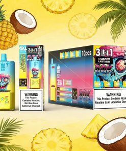 Bang Box 80000 80K Puffs 3 In 1 Flavors Rechargeable LED Display Disposable Vape in Pineapple Coconut & Strawberry Ice & Blue Razz Ice flavor