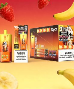 Bang Box 80000 80K Puffs 3 In 1 Flavors Rechargeable LED Display Disposable Vape in Strawberry Banana & Raspberry Watermelon & Love 666 flavor