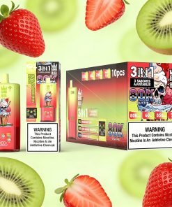 Bang Box 80000 80K Puffs 3 In 1 Flavors Rechargeable LED Display Disposable Vape in Strawberry Kiwi & Sour Mango Pineapple & Strawberry Red Bull flavor