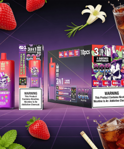 Bang Box 80000 80K Puffs 3 In 1 Flavors Rechargeable LED Display Disposable Vape in Strawberry Vanilla Cola & Sour Apple Raspberry & Lemon Lime flavor