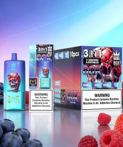 Bang Box 80000 80K Puffs 3 In 1 Flavors Rechargeable LED Display Disposable Vape in Triple Berry Ice & Mango Peach & Strawberry Kiwi flavor