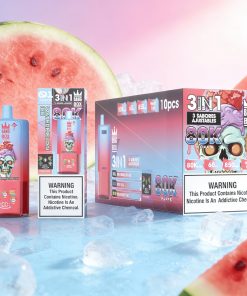 Bang Box 80000 80K Puffs 3 In 1 Flavors Rechargeable LED Display Disposable Vape in Watermelon Ice & Red Bull & Strawberry Kiwi flavor